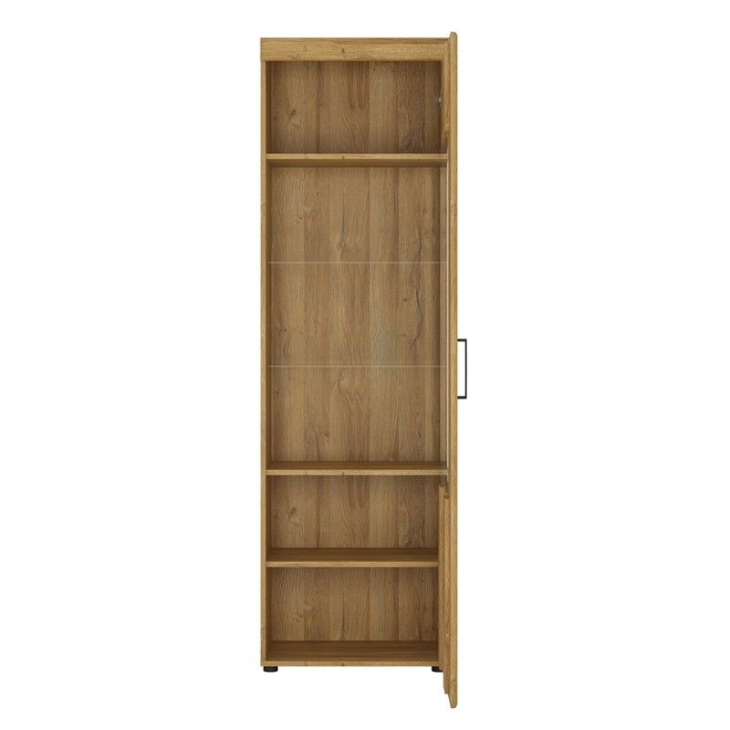 FTG Cortina Tall glazed display cabinet (RH) in Grandson Oak