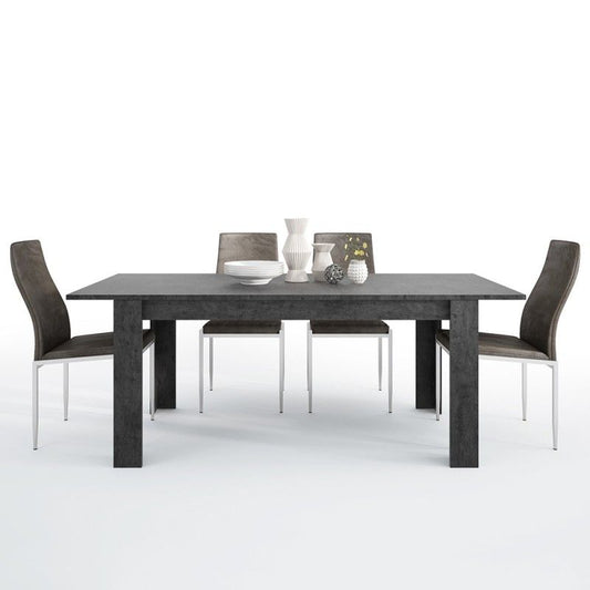 FTG Dining set package Zingaro Dining table + 4 Milan High Back Chair Dark Brown.