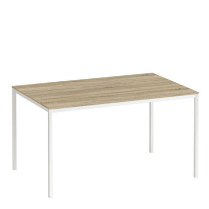 FTG Family Dining Table 140cm Oak Table Top with White Legs