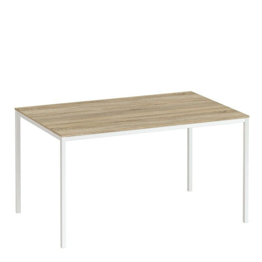 FTG Family Dining Table 140cm Oak Table Top with White Legs