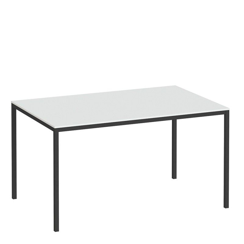 FTG Family Dining Table 140cm White Table Top with Black Legs