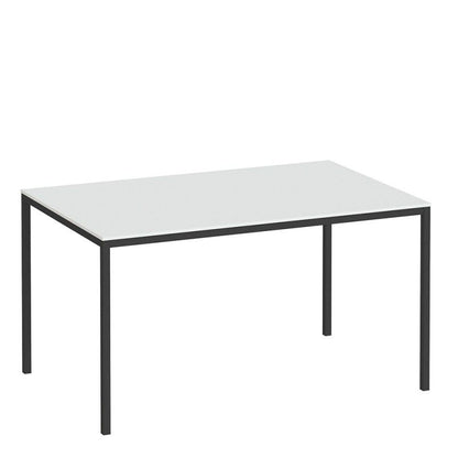 FTG Family Dining Table 140cm White Table Top with Black Legs