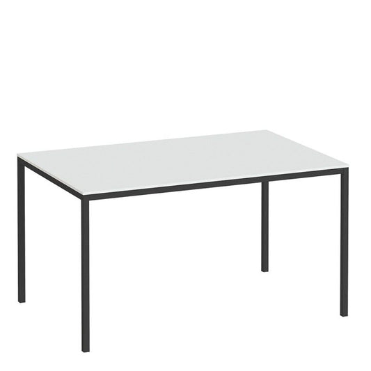 FTG Family Dining Table 140cm White Table Top with Black Legs