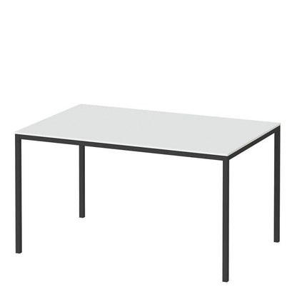 FTG Family Dining Table 140cm White Table Top with Black Legs