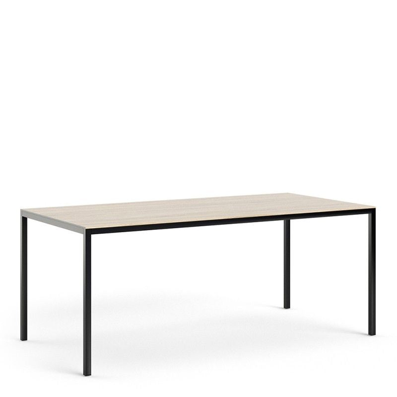 FTG Family Dining Table 180cm Oak Table Top with Black Legs