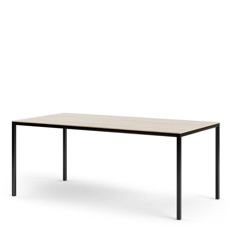 FTG Family Dining Table 180cm Oak Table Top with Black Legs