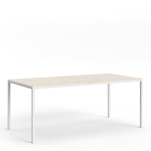 FTG Family Dining Table 180cm Oak Table Top with White Legs