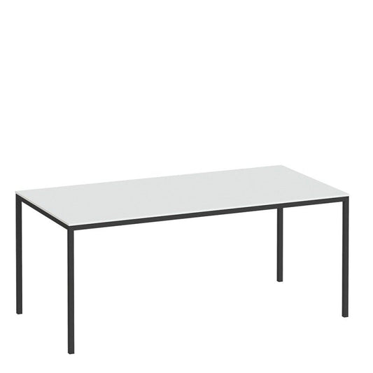 FTG Family Dining Table 180cm White Table Top with Black Legs