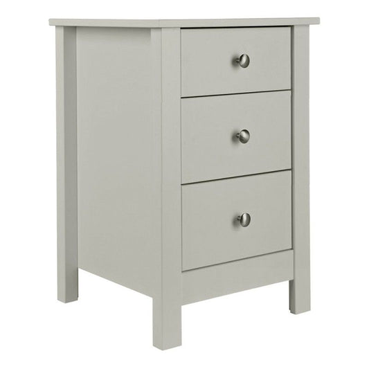 FTG Florence 3 drawer bedside in Soft Grey