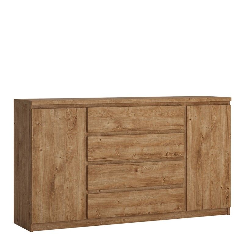 FTG Fribo 2 Door 4 Drawer Wide Sideboard in Oak