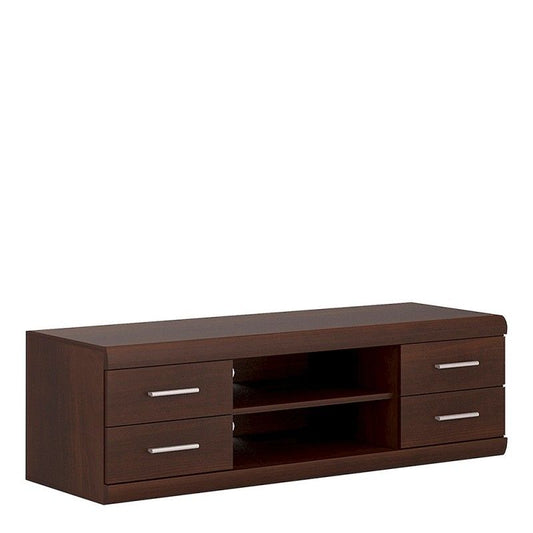 FTG Imperial Wide 4 Drawer TV Cabinet in Dark Mahogany Melamine