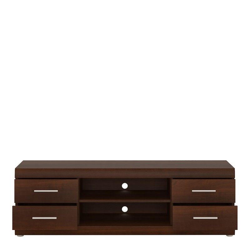 FTG Imperial Wide 4 Drawer TV Cabinet in Dark Mahogany Melamine