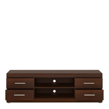 FTG Imperial Wide 4 Drawer TV Cabinet in Dark Mahogany Melamine