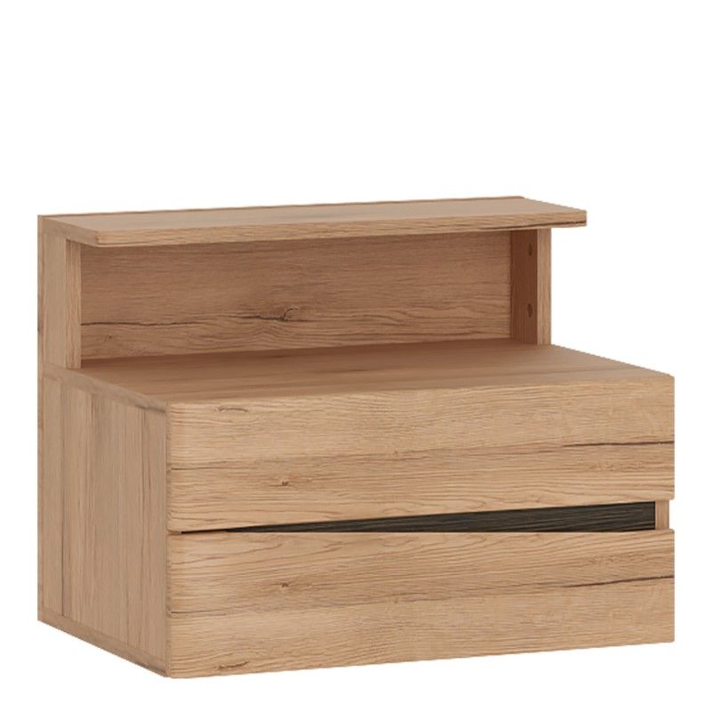 FTG Kensington 2 Drawer Bedside Cabinet LH Drawer (wall fixing) in Oak.