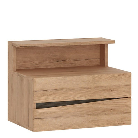 FTG Kensington 2 Drawer Bedside Cabinet RH Drawer (wall fixing) in Oak.