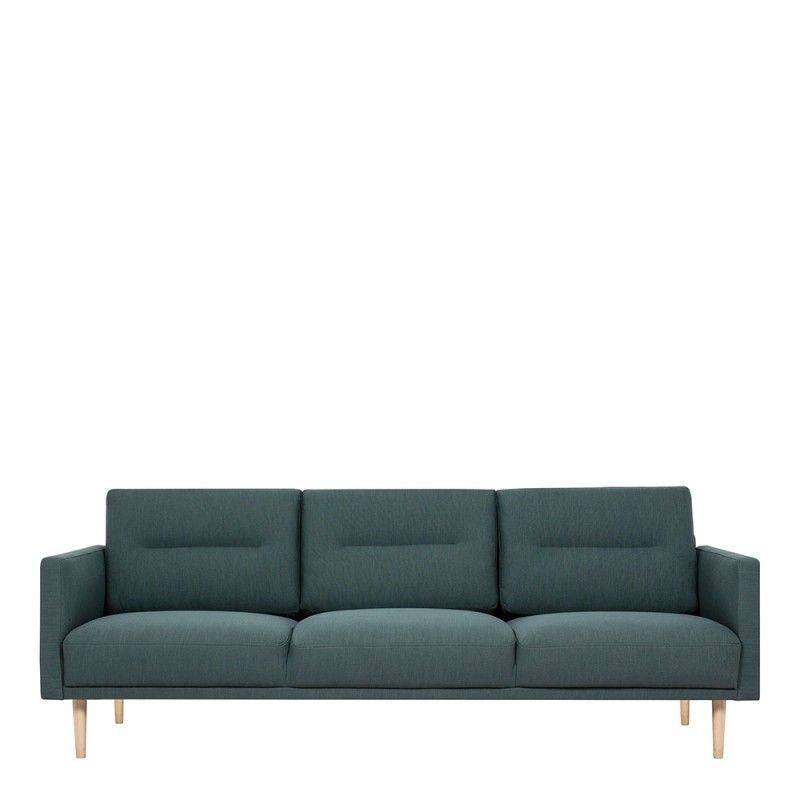 FTG Larvik 3 Seater Sofa - Dark Green, Oak Legs