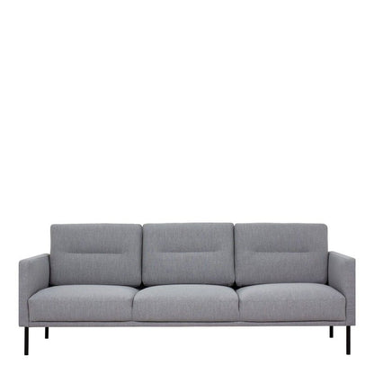 FTG Larvik 3 Seater Sofa - Grey, Black Legs