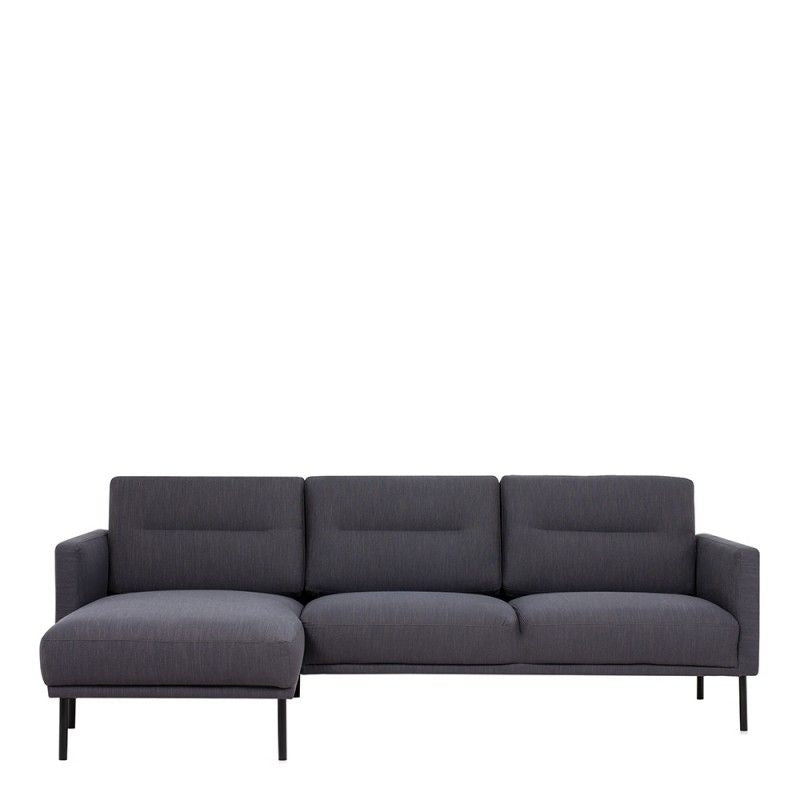 FTG Larvik Chaiselongue Sofa (LH) - Antracit , Black Legs