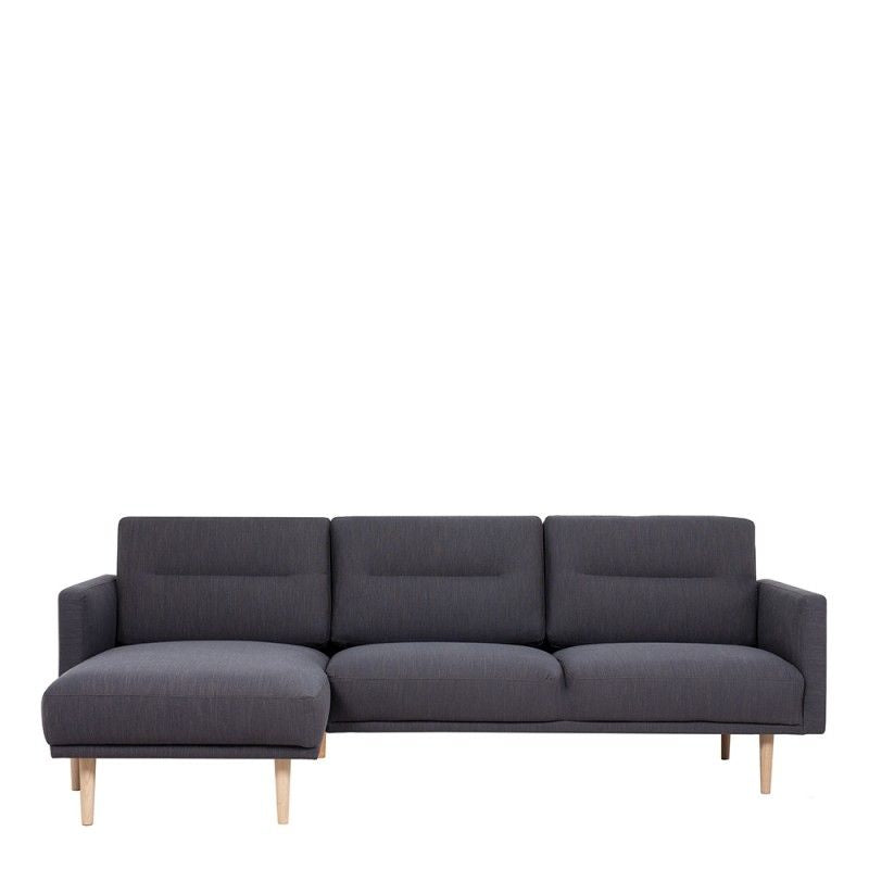 FTG Larvik Chaiselongue Sofa (LH) - Antracit, Oak Legs