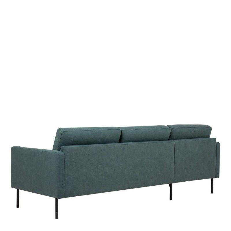 FTG Larvik Chaiselongue Sofa (LH) - Dark Green , Black Legs