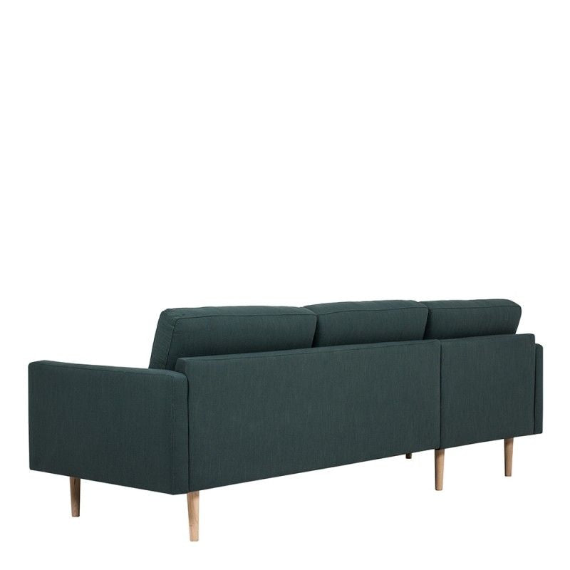 FTG Larvik Chaiselongue Sofa (LH) - Dark Green, Oak Legs