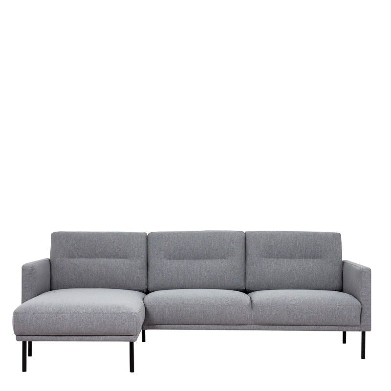 FTG Larvik Chaiselongue Sofa (LH) - Grey , Black Legs