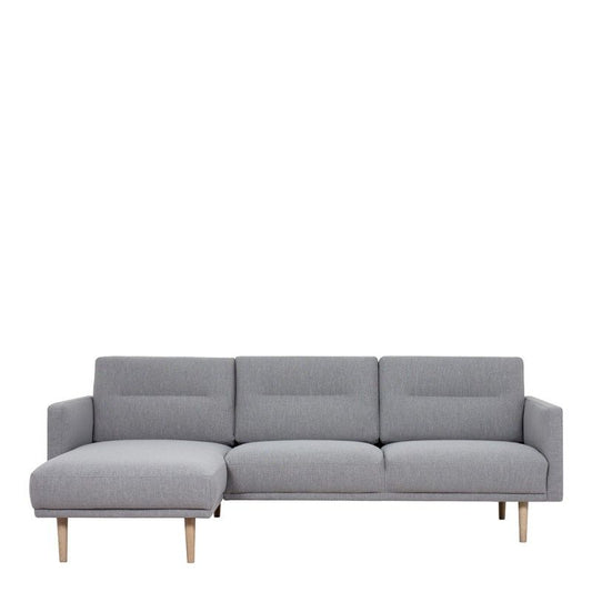 FTG Larvik Chaiselongue Sofa (LH) - Grey, Oak Legs