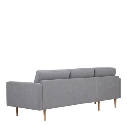 FTG Larvik Chaiselongue Sofa (LH) - Grey, Oak Legs