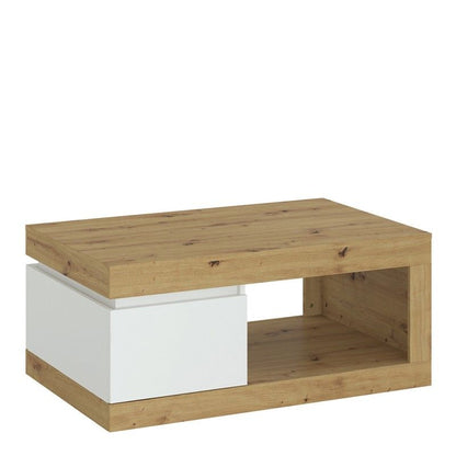 FTG Luci 1 drawer coffee table in White and Oak