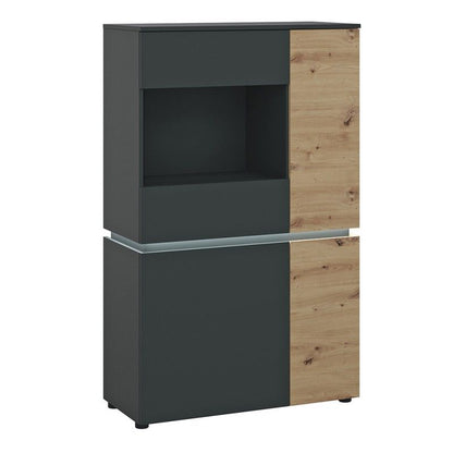 FTG Luci 4 door low display cabinet (including LED lighting) in Platinum and Oak