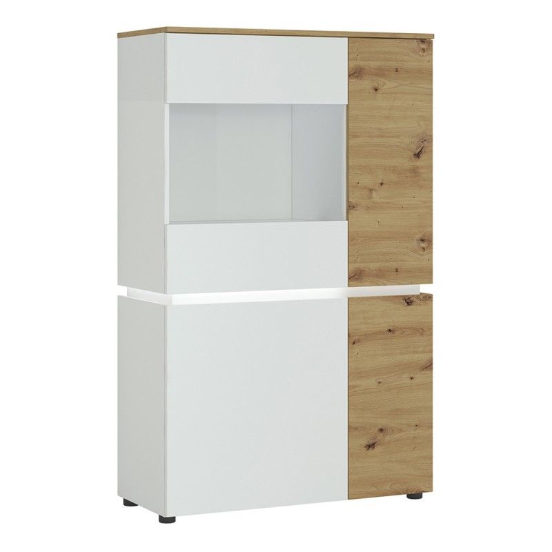 FTG Luci 4 door low display cabinet (including LED lighting) in White and Oak