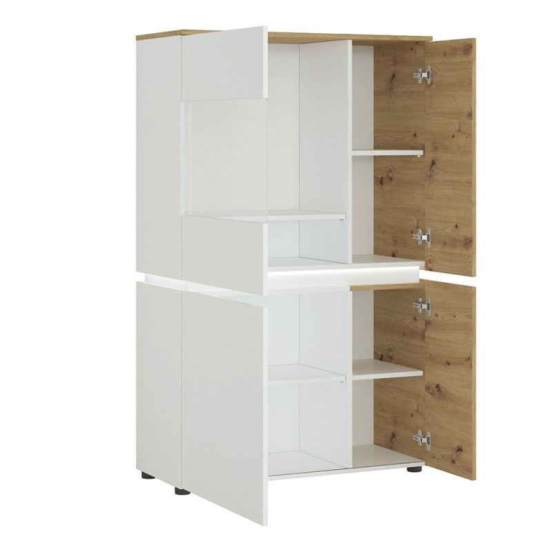 FTG Luci 4 door low display cabinet (including LED lighting) in White and Oak