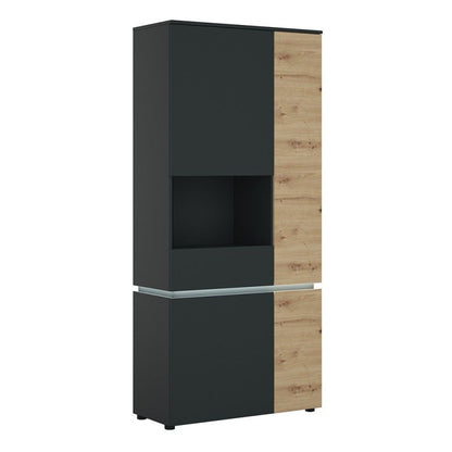 FTG Luci 4 door tall display cabinet LH (including LED lighting) in Platinum and Oak