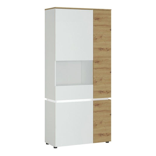 FTG Luci 4 door tall display cabinet LH (including LED lighting) in White and Oak