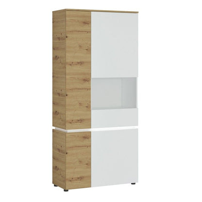 FTG Luci 4 door tall display cabinet RH (including LED lighting) in White and Oak