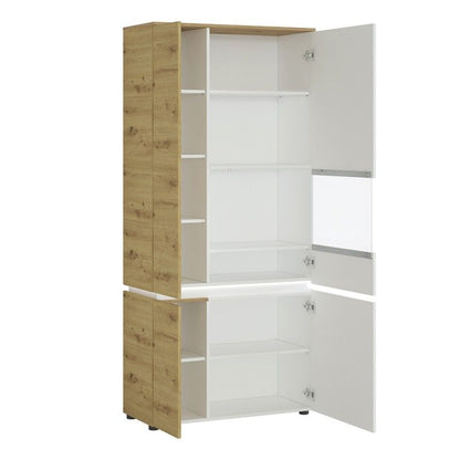 FTG Luci 4 door tall display cabinet RH (including LED lighting) in White and Oak