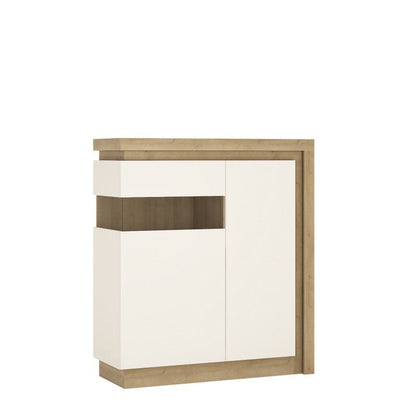 FTG Lyon 2 door designer cabinet (LH) in Riviera Oak/White High Gloss