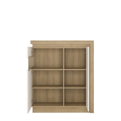 FTG Lyon 2 door designer cabinet (LH) in Riviera Oak/White High Gloss