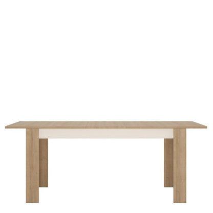 FTG Lyon Large extending dining table 160/200 cm in Riviera Oak/White High Gloss