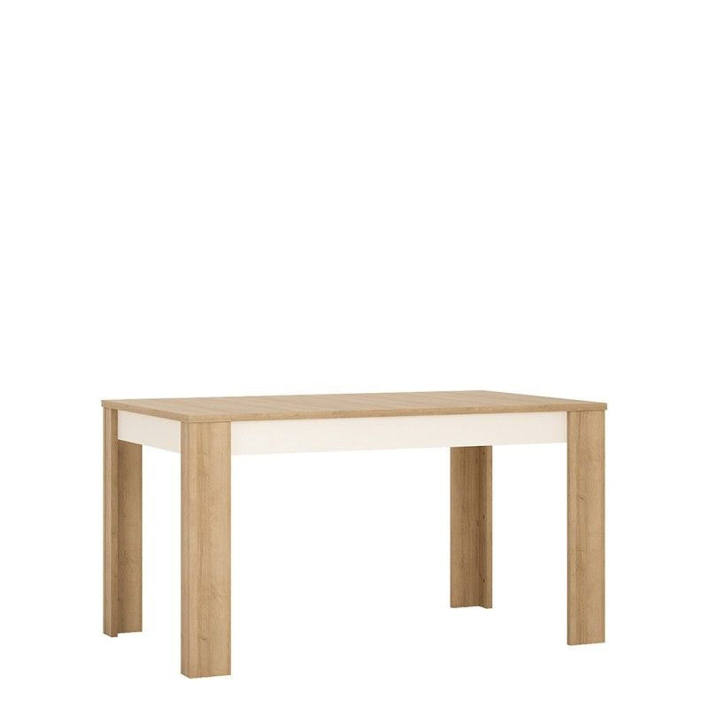 FTG Lyon Medium extending dining table 140/180 cm in Riviera Oak/White High Gloss