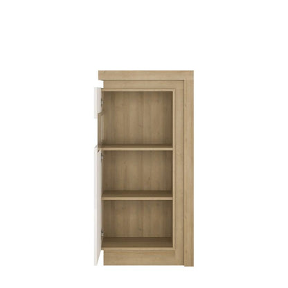 FTG Lyon Narrow display cabinet (LHD) Riviera Oak/White High Gloss.