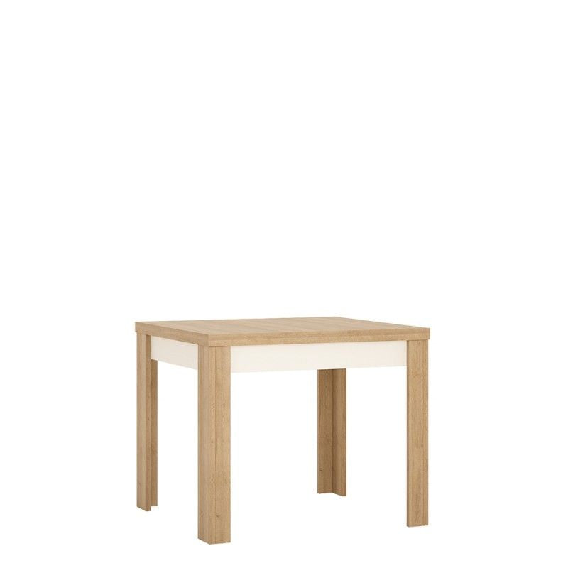 FTG Lyon Small extending dining table 90/180cm in Riviera Oak/White High Gloss