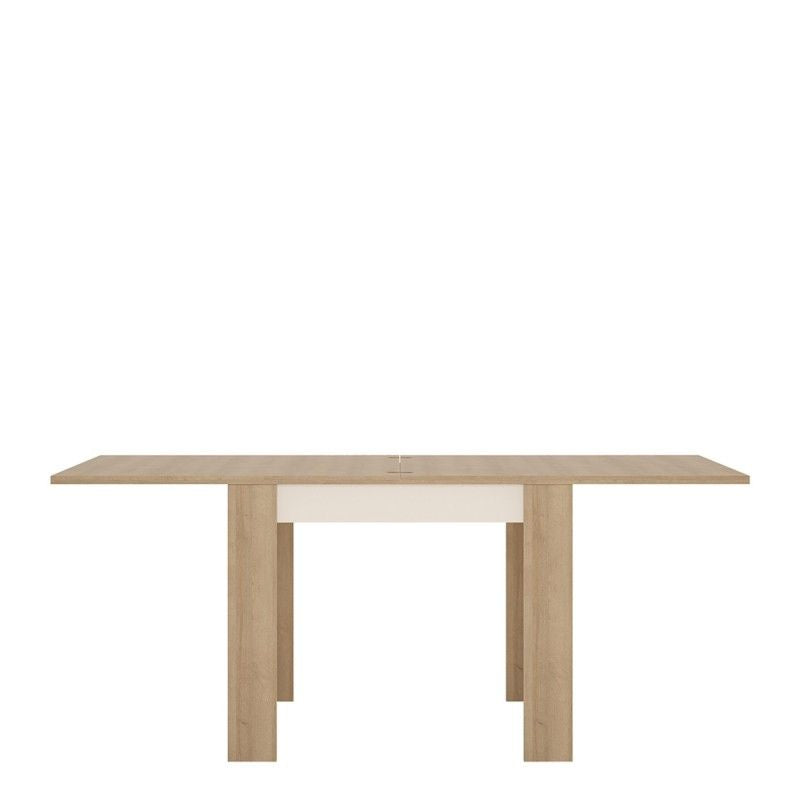 FTG Lyon Small extending dining table 90/180cm in Riviera Oak/White High Gloss