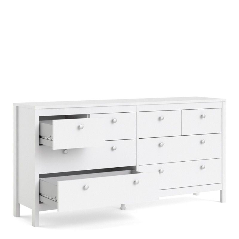 Madrid Double Dresser 4+4 Drawers in White