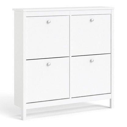 Madrid Shoe Cabinet 4 Compartments in White