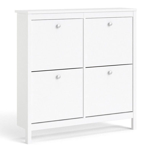 FTG Madrid Shoe cabinet 4 compartments in White