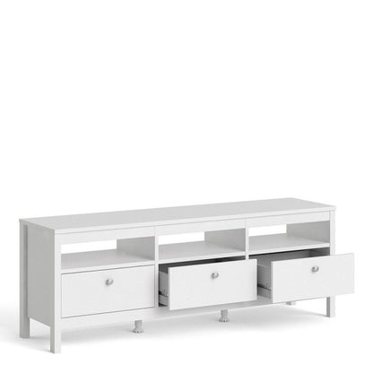 Madrid TV Unit 3 Drawers in White