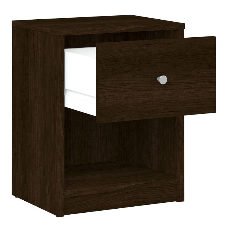 FTG May Bedside 1 Drawer in Dark Walnut