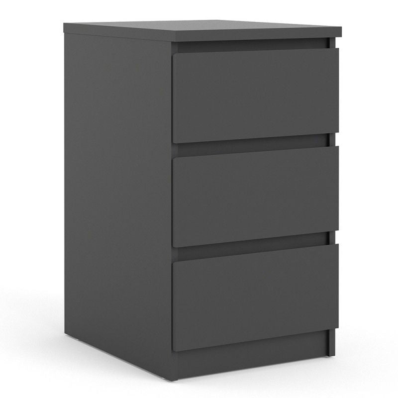 FTG Naia Bedside - 3 Drawers in Black Matt