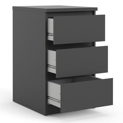 FTG Naia Bedside - 3 Drawers in Black Matt